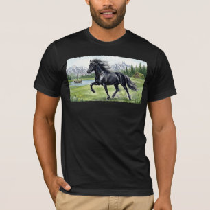 T-shirt Freydis Black Horse dans un paysage nordique