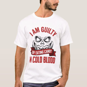 T-shirt Friandise d'Halloween Coupable Design de Citrouill