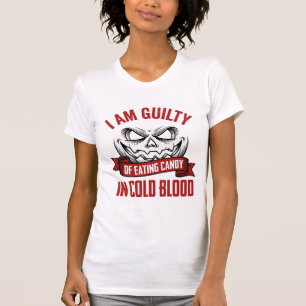 T-shirt Friandise d'Halloween Coupable Design de Citrouill