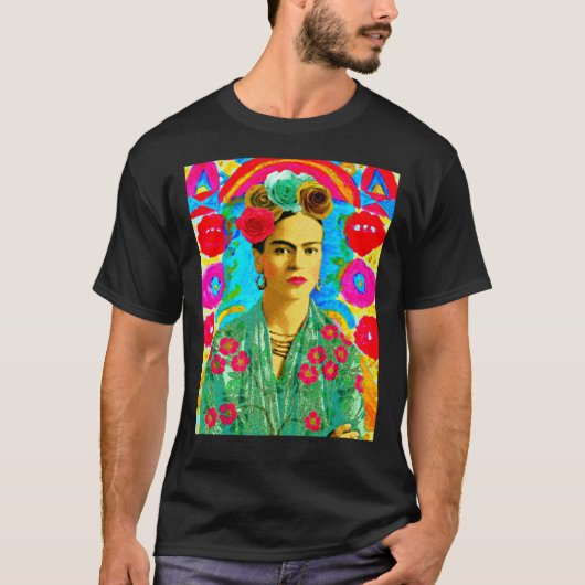 T-shirt Frida Kahlo Floral coloré   (Devant)