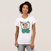 T-shirt Frida Kahlo Graphisme du cadre floral (Devant entier)