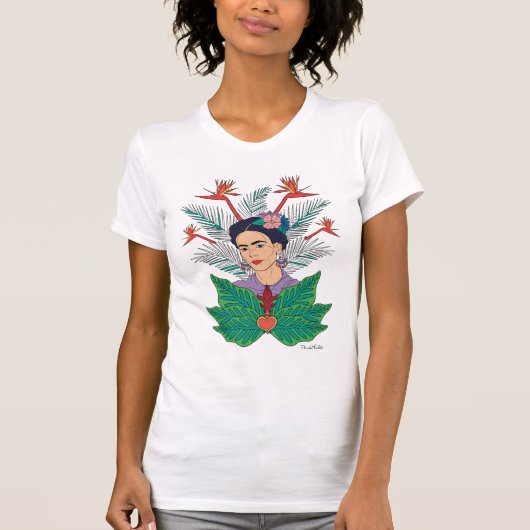 T-shirt Frida Kahlo | Oiseaux de Paradis Floral Graphic (Devant)