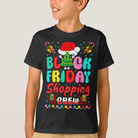 T-shirt Friday Shopng Crew Christmas Lights Black Shopng F (Devant)