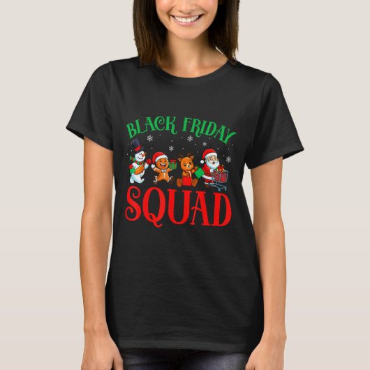 T-shirt Friday Shopng Squad Christmas Black Shopng Family (Devant)