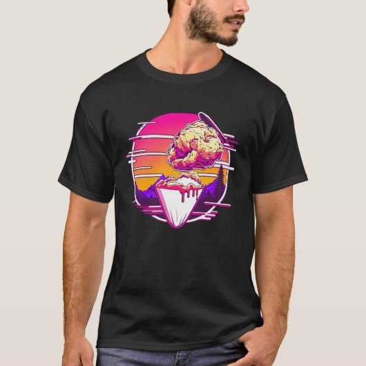 T-shirt Fried Chicken Synthwave 80s Retrowave Aesthetic (Devant)