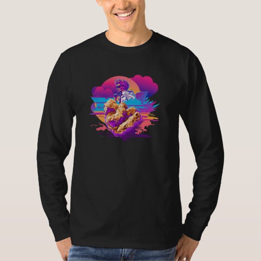 T-shirt Fried Chicken Synthwave 80s Retrowave Aesthetic  1 (Devant)