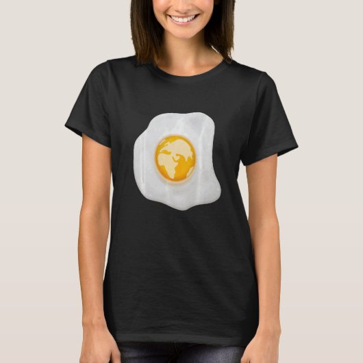 T-shirt Fried Egg With Earth Globe on Yolk Costume (Devant)