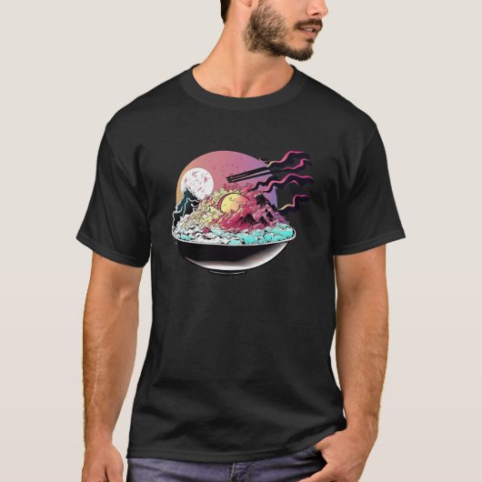 T-shirt Fried Rice Synthwave 80s Retrowave Aesthetic 1 (Devant)