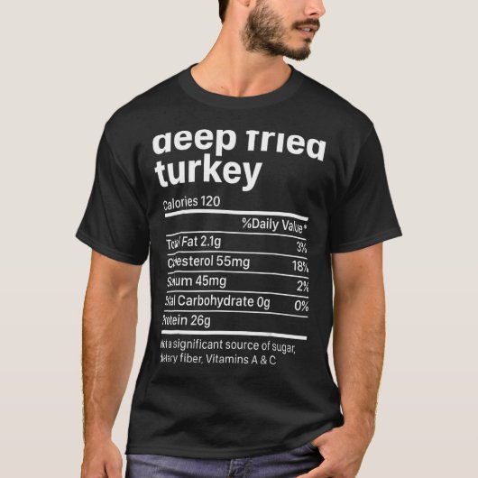 T-shirt Fried Turquie Thanksgiving Nutrition Ingrédients N (Devant)