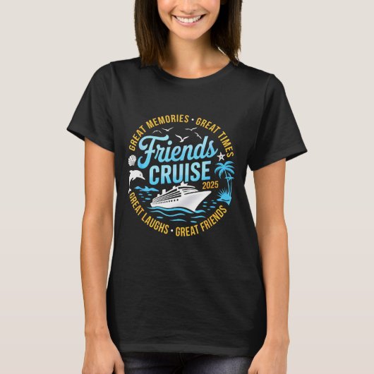 T-shirt Friends Cruise 2025 Matching Group Vacation Trip C (Devant)