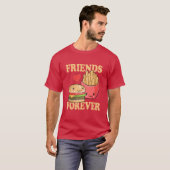 T-shirt Friends Forever Burger et Fries Humour (Devant entier)
