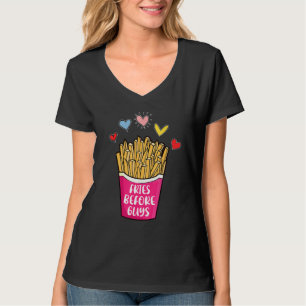 T-shirt Fries avant les gars, Humour adolescentes valentin
