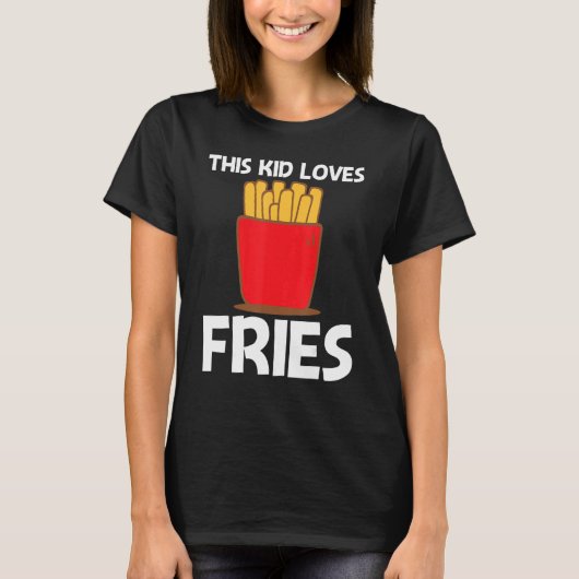 T-shirt Fries cool Pour Enfants Garçons Restauration Rapid (Devant)