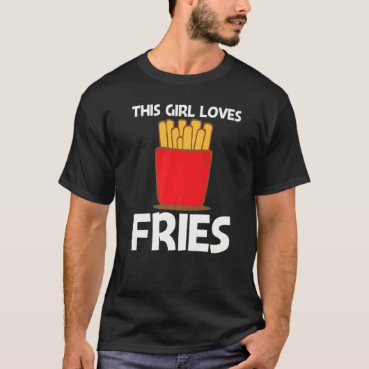 T-shirt Fries cool Pour Filles Enfants Restauration Rapide (Devant)
