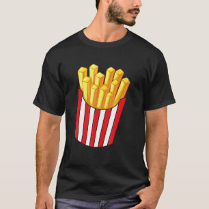 T-shirt Fries Français Fries Fast Food Fry Rouge Blanc