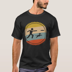 T-shirt Frisbee avec chien Vintage pour chien