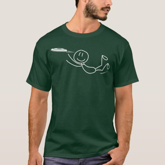 T-shirt Frisbee Stickman Disc Golf Drôle Ultimate Frisbee (Devant)