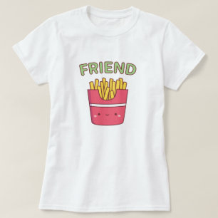 T-shirt Frites Correspondantes Meilleure Amie Mignonne