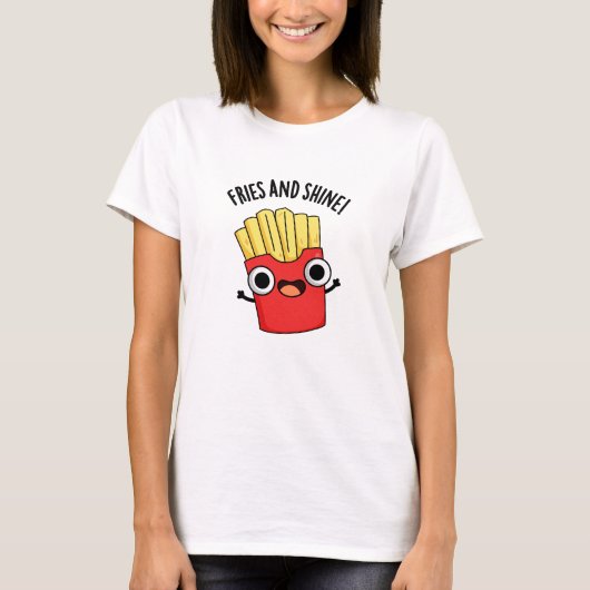 T-shirt Frites Et Brille Blagues Nourriture Drôle (Devant)