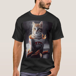 T-shirt Frites françaises de hockey sur chat