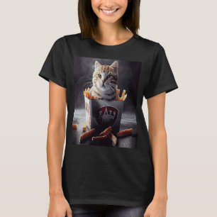 T-shirt Frites françaises de hockey sur chat