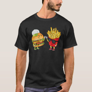 T-shirt Frites Hamburger High Five Cool Fun Combo Snacks