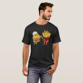 T-shirt Frites Hamburger High Five Cool Fun Combo Snacks (Devant entier)