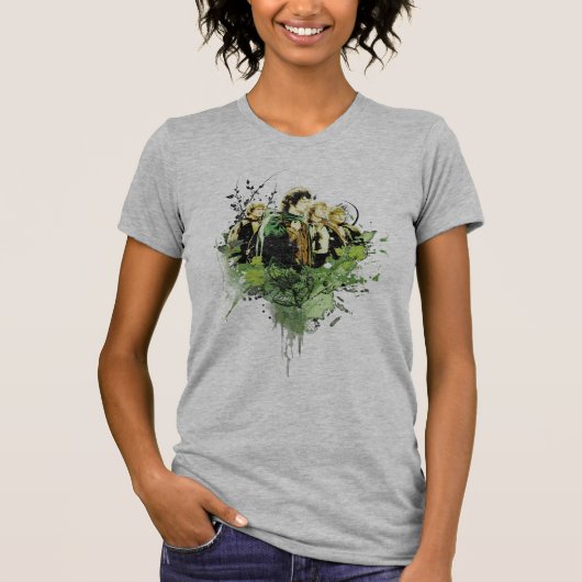 T-shirt FRODO™ avec Hobbits Vector Collage (Devant)