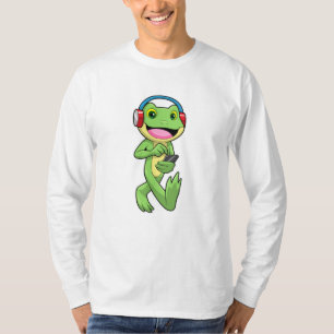T-shirt Frog à la musique avec casque