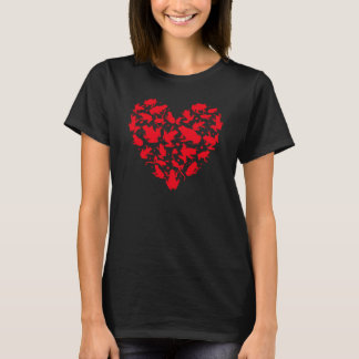 T-shirt Frog Animal Heart Frog Saint Valentin