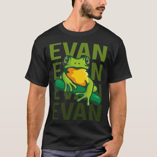 T-shirt Frog Art - Nom Evan (Devant)