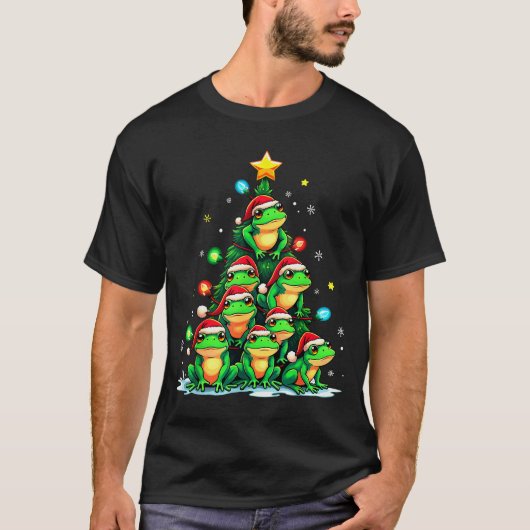 T-shirt Frog Christmas Tree Funny Hopper Holiday Cute Frog (Devant)