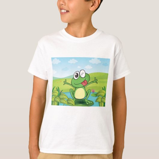 T-shirt Frog drôle avec sa langue sortie (Devant)