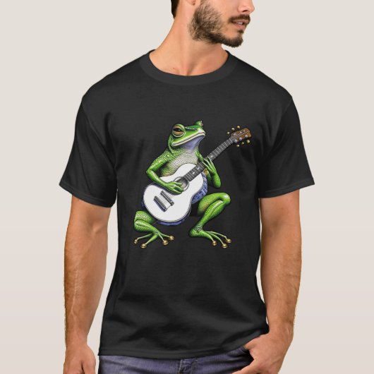T-shirt Frog drôle Jouer de la guitare (Devant)