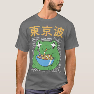T-shirt Frog Eating Ramen Kawaii Anime Japan Cottagcore A