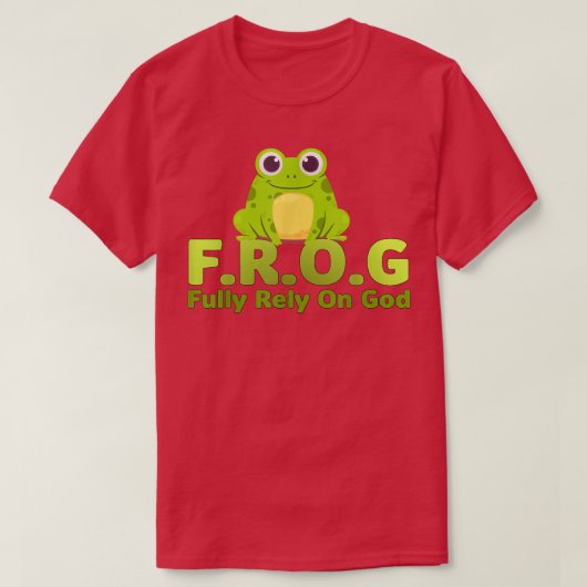 T-shirt FROG funny definition fully rely on god (Design devant)
