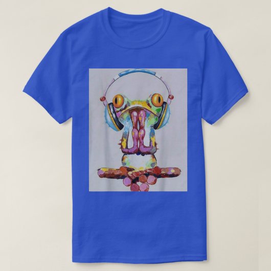 T-shirt Frog funny Music (Design devant)
