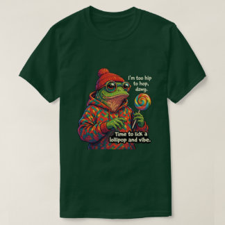 T-shirt Frog licking a lollypop