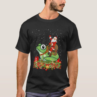 T-shirt Frog Lover Xmas Cadeau Père Noël Riding Frog Pour