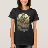 T-shirt Frog Playing Guitar Frog Banjo On Log Aesthetic F (Devant)