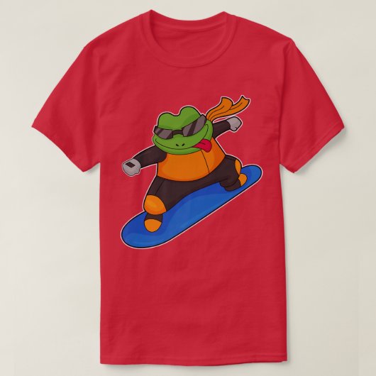 T-shirt Frog Snowboard Snowboard Sports d'hiver (Design devant)