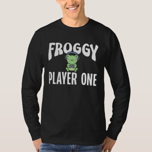 T-shirt Frog Toad  Froggy Player One Gamer (Devant)