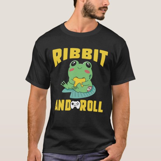 T-shirt Frog Toad  Ribbit and Roll Gamer (Devant)