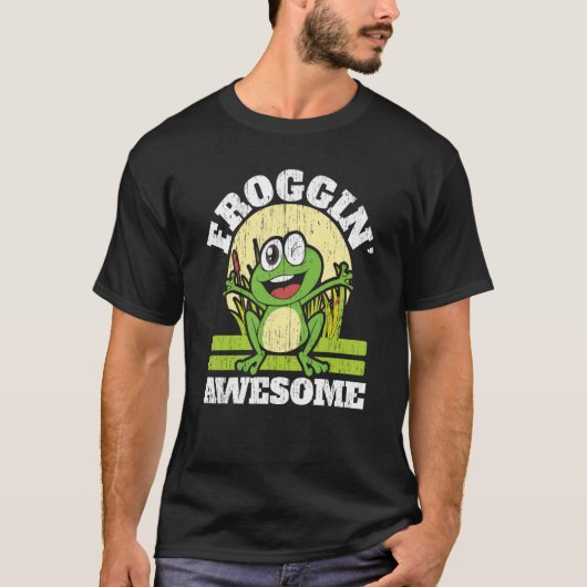 T-shirt Froggin Awesome grenouille Arbre Rouge Toad Amphib (Devant)