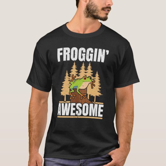 T-shirt Froggin Awesome Red Eyed Tree Frog Toad Amphibian (Devant)