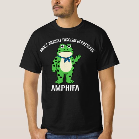 T-shirt Frogs Against Fascist Oppression AMPHIFA Funny Pro (Devant)