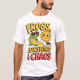 T-shirt Frogs, Sunshine & Chaos - Fun Summer Men's