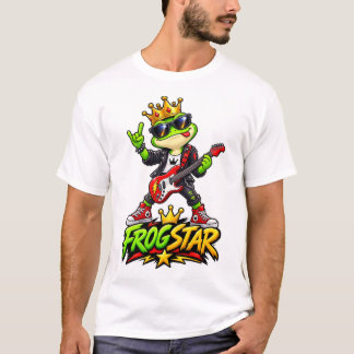 T-shirt Frogstar – Grenouille Royale Drôle Rock Star