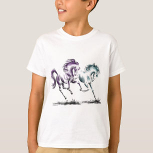 T-shirt Frolicking Racing Chevaux sauvages