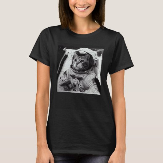 T-shirt Fromage d'astronaute de chat (Devant)